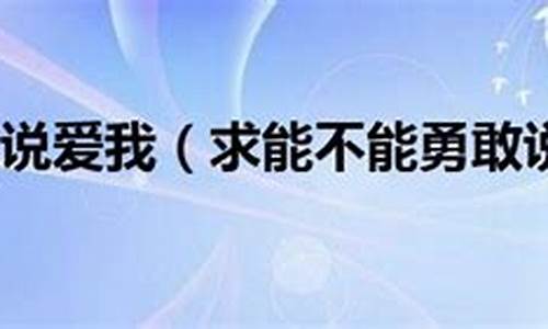 能不能勇敢说爱_能不能勇敢说爱 张韶涵