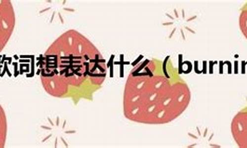 burning歌词翻译中文歌曲_burning歌词